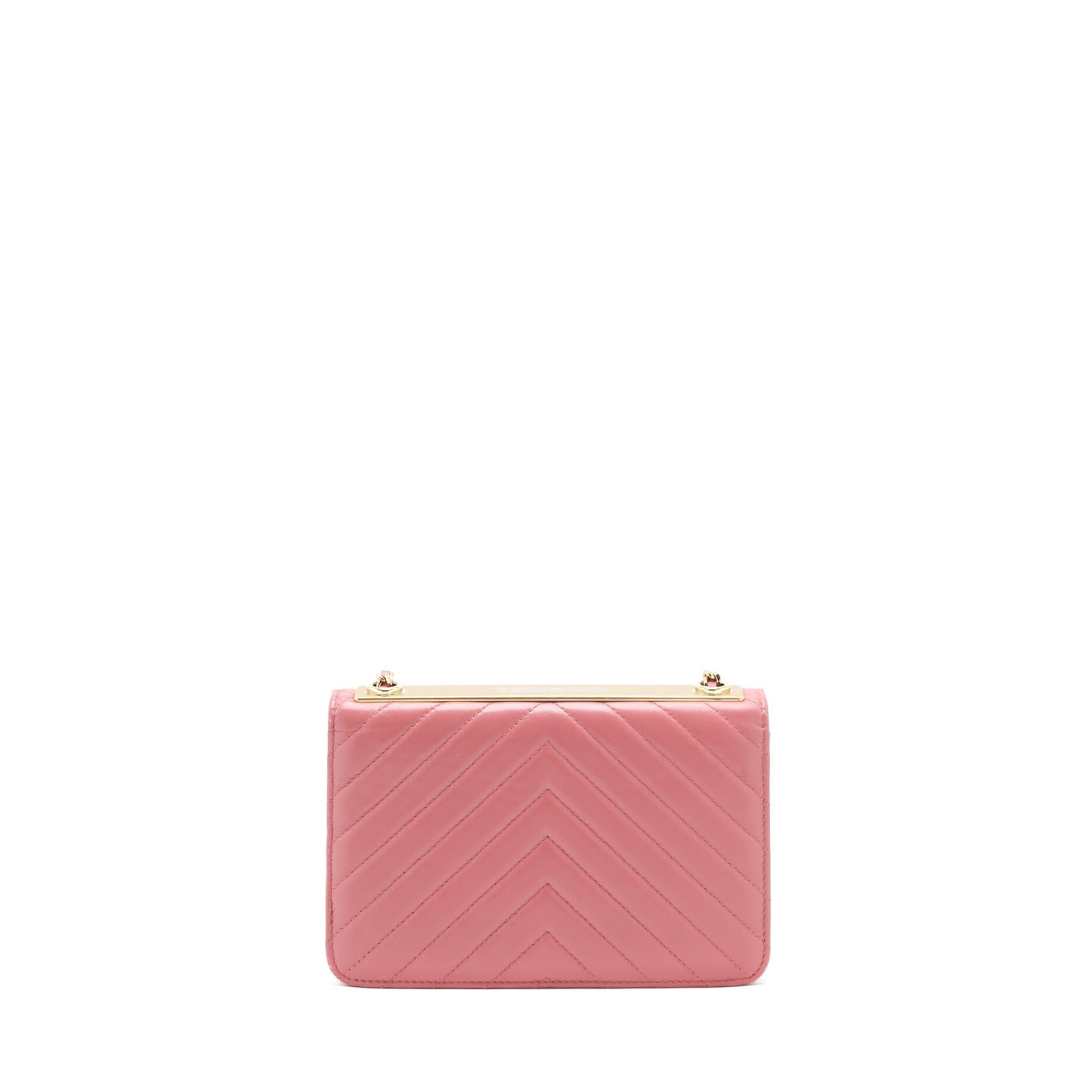 Chanel Chevron trendy CC Wallet on Chain Lambskin pink LGHW