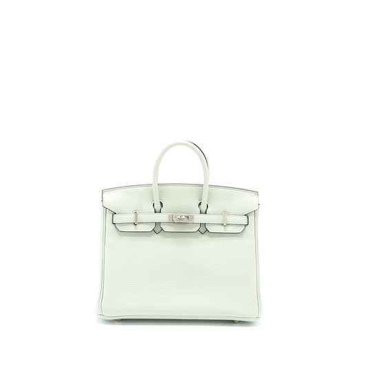 Hermes Birkin 25 Togo Gris Neve SHW Stamp B