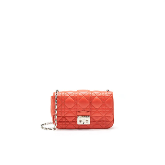 Christian Dior Small Miss Dior Flap Bag In Coral