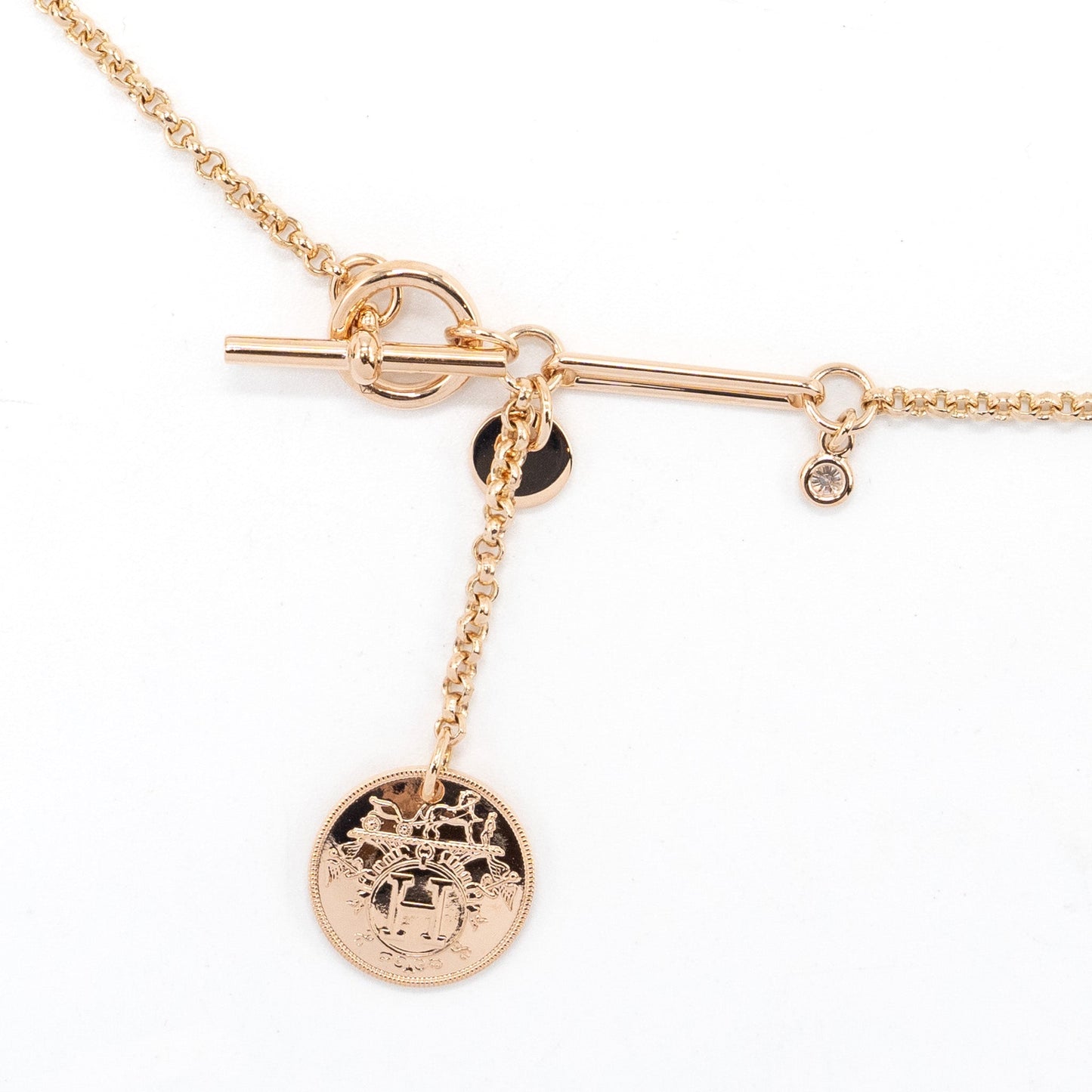 Hermes Ex-Libris pendant small model, rose gold
