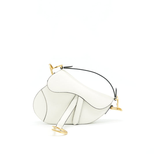 CHRISTIAN DIOR SMALL SADDLE BAG WHITE