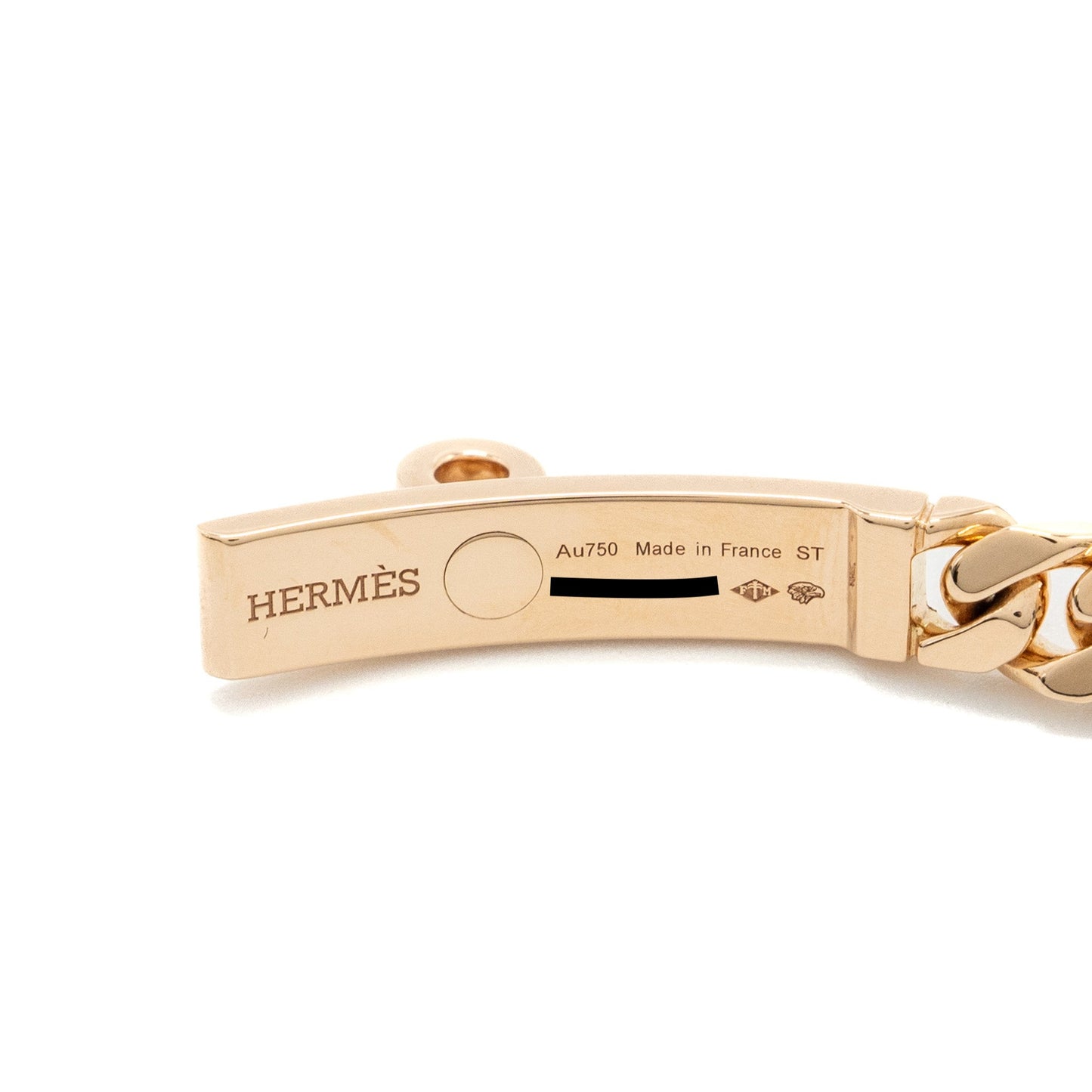 HERMES SIZE ST KELLY GOURMETTE BRACELET ROSE GOLD DIAMONDS