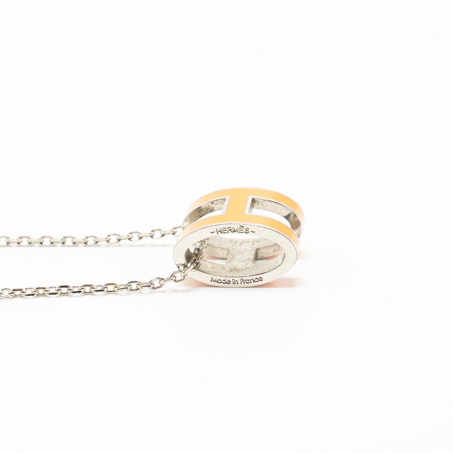 Hermes pop h pendant orange soie SHW