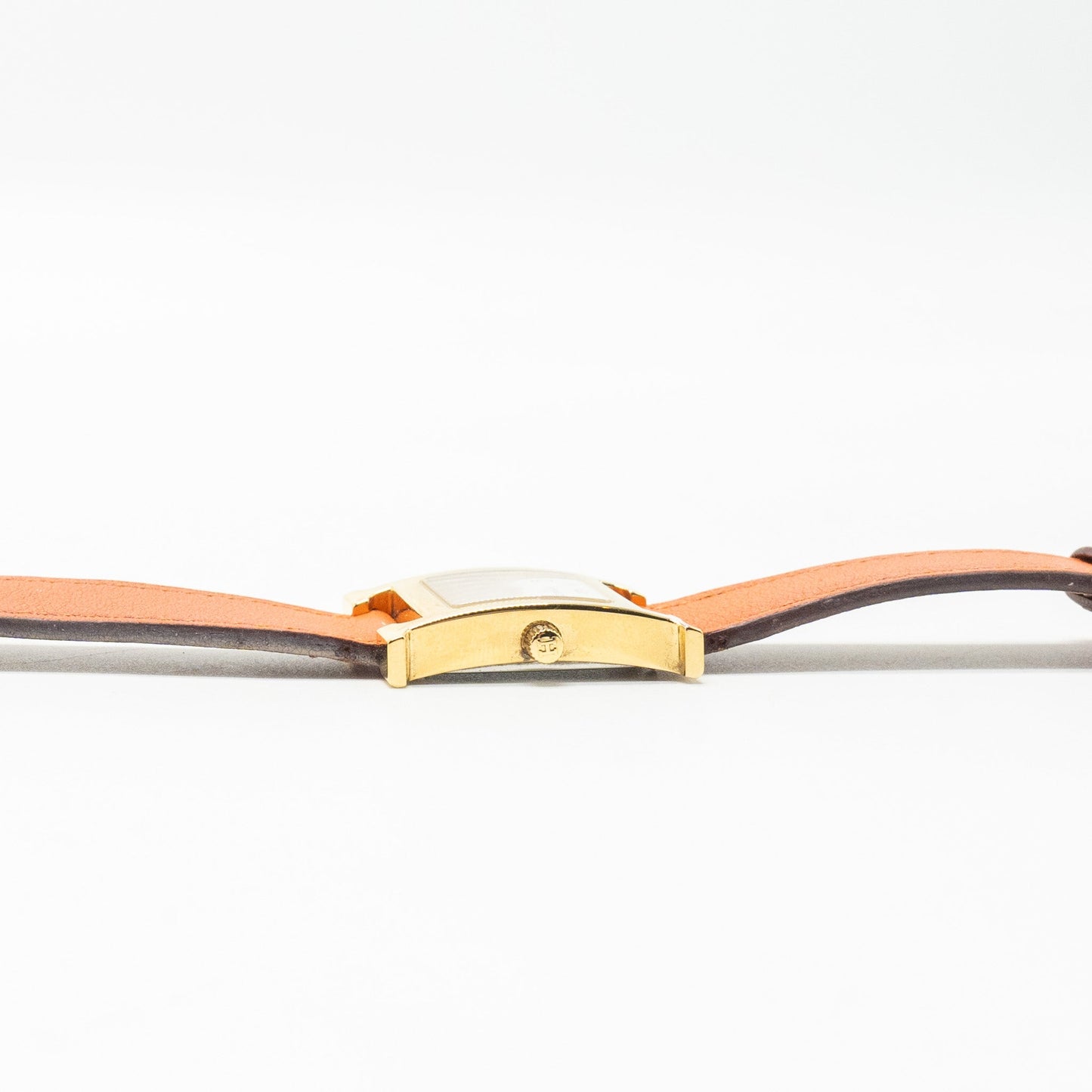 Hermes Heure H Watch, small model 21mm,quartz movement, steel case swift/orange GHW