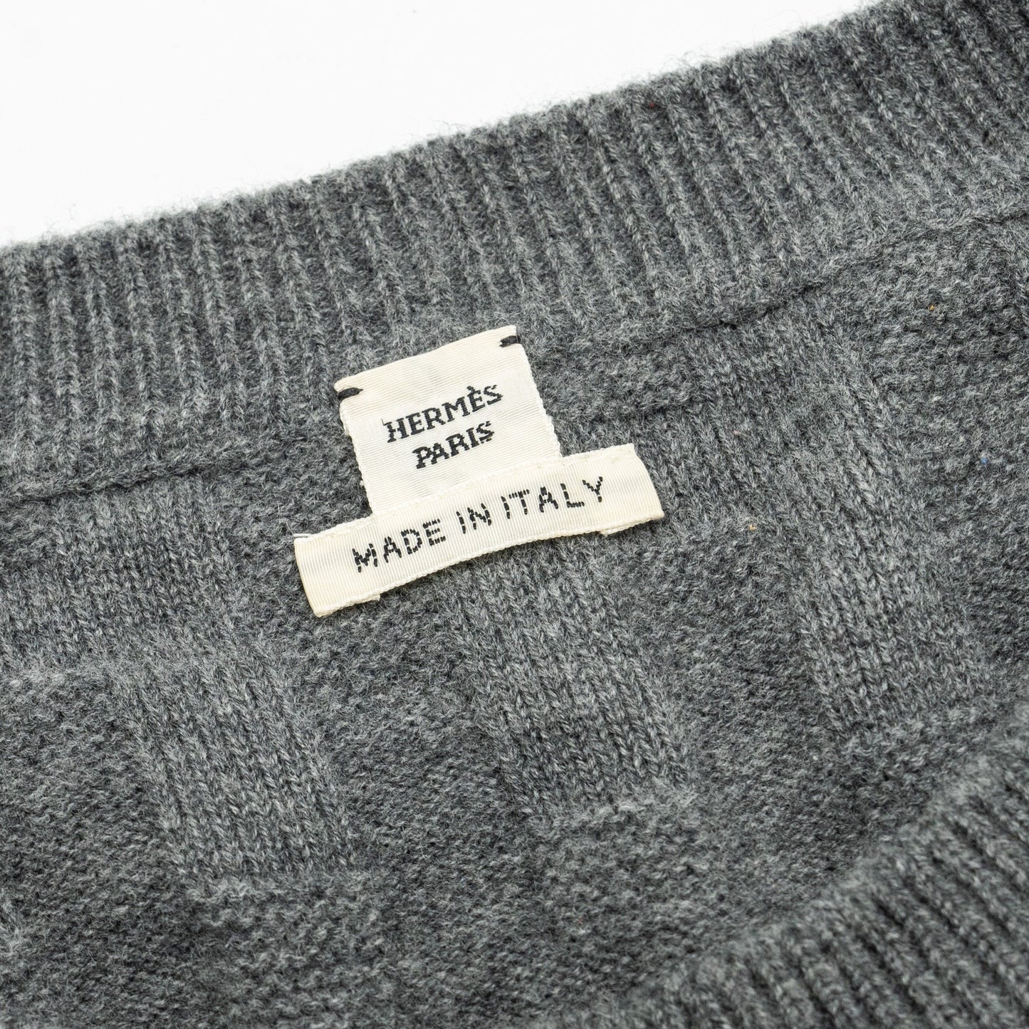 Hermes Size 38 Long Sleeve Knit Dress Virgin Wool Grey