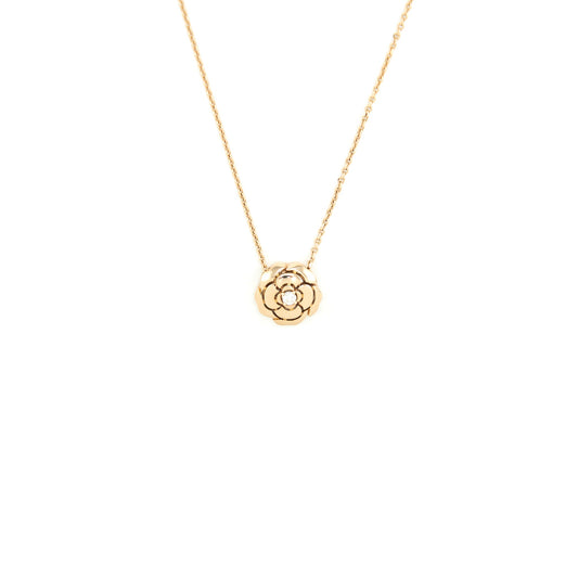 Chanel Extrait De Camellia Necklace 18k Pink gold with a Dimond