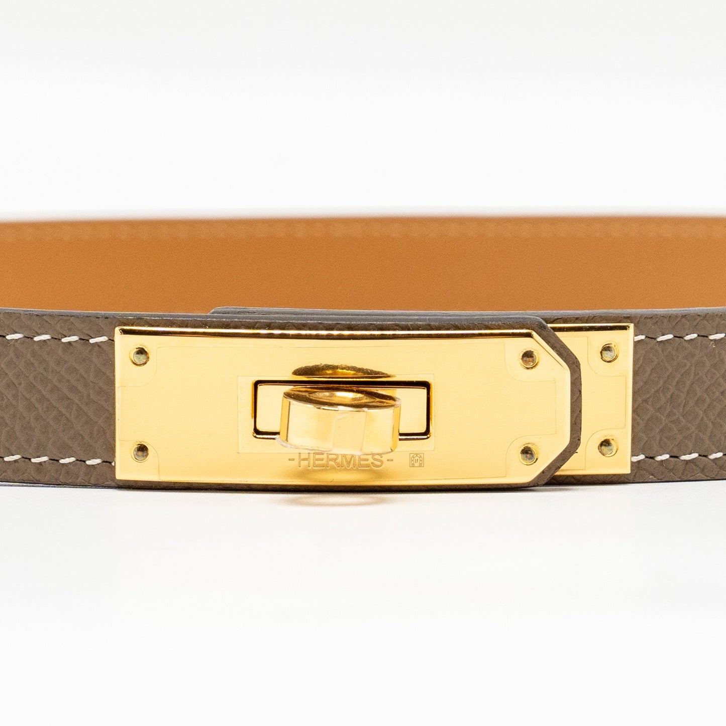 Hermes Classic kelly belt epsom etoupe GHW stamp B