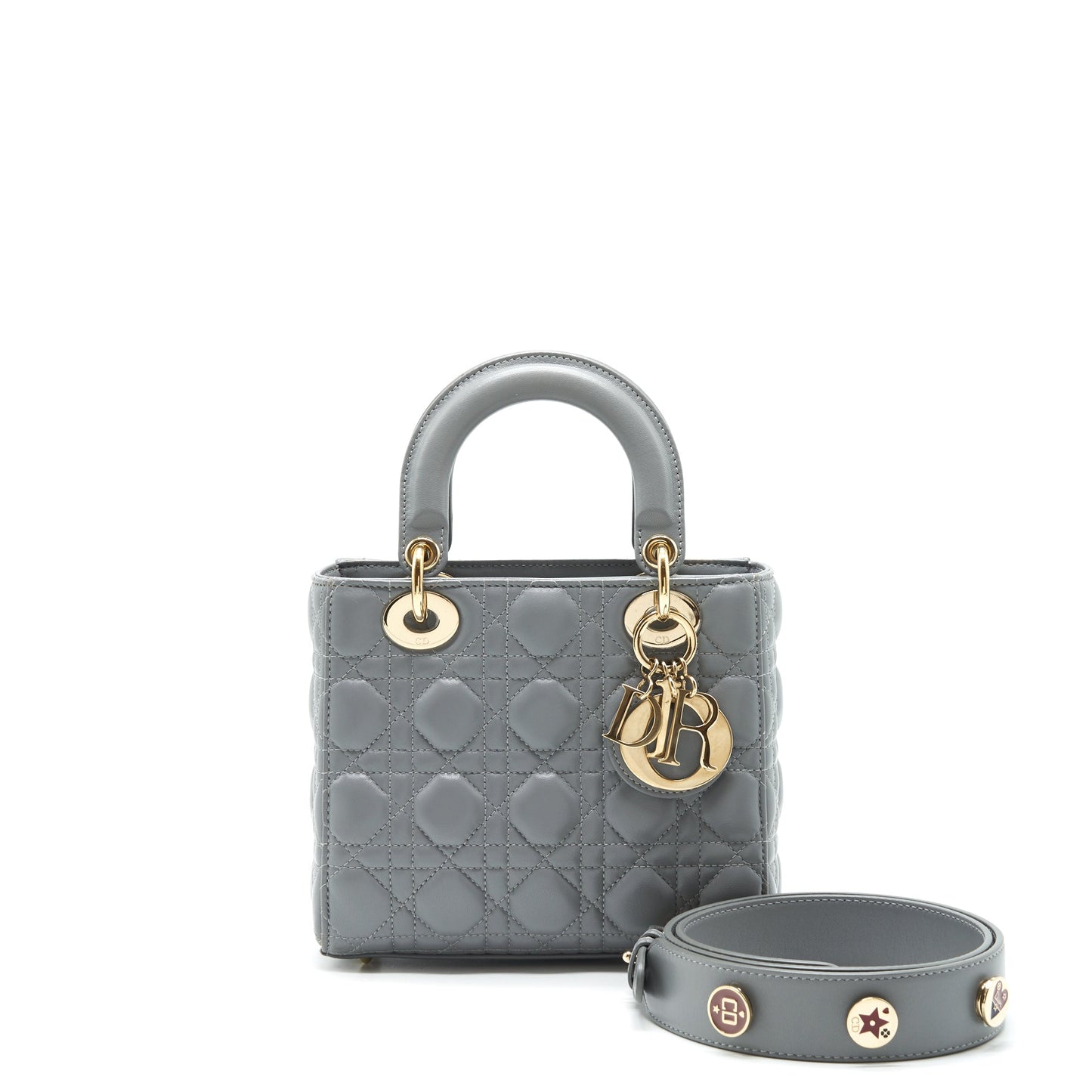 Christian Dior small Lady Dior Lambskin Grey