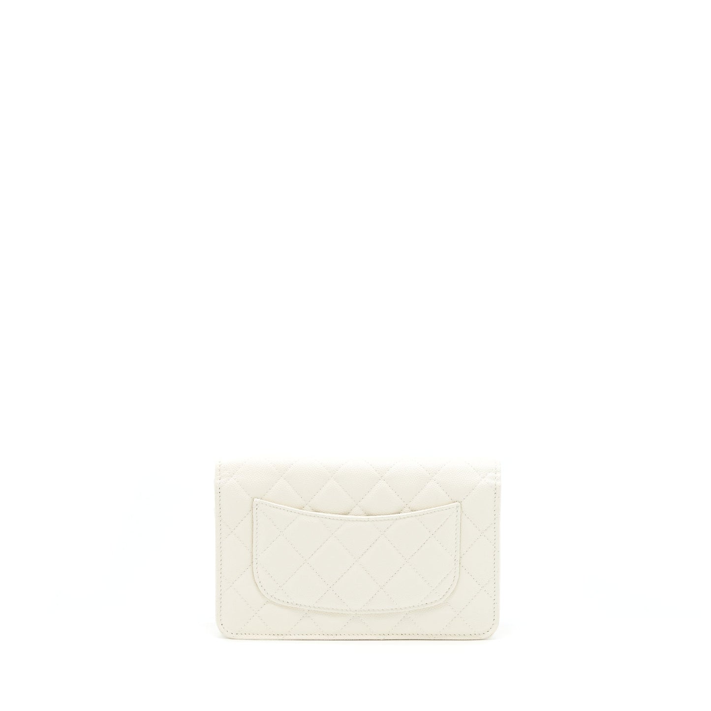 Chanel Classic Wallet On Chain Caviar White LGHW (MICROCHIP)