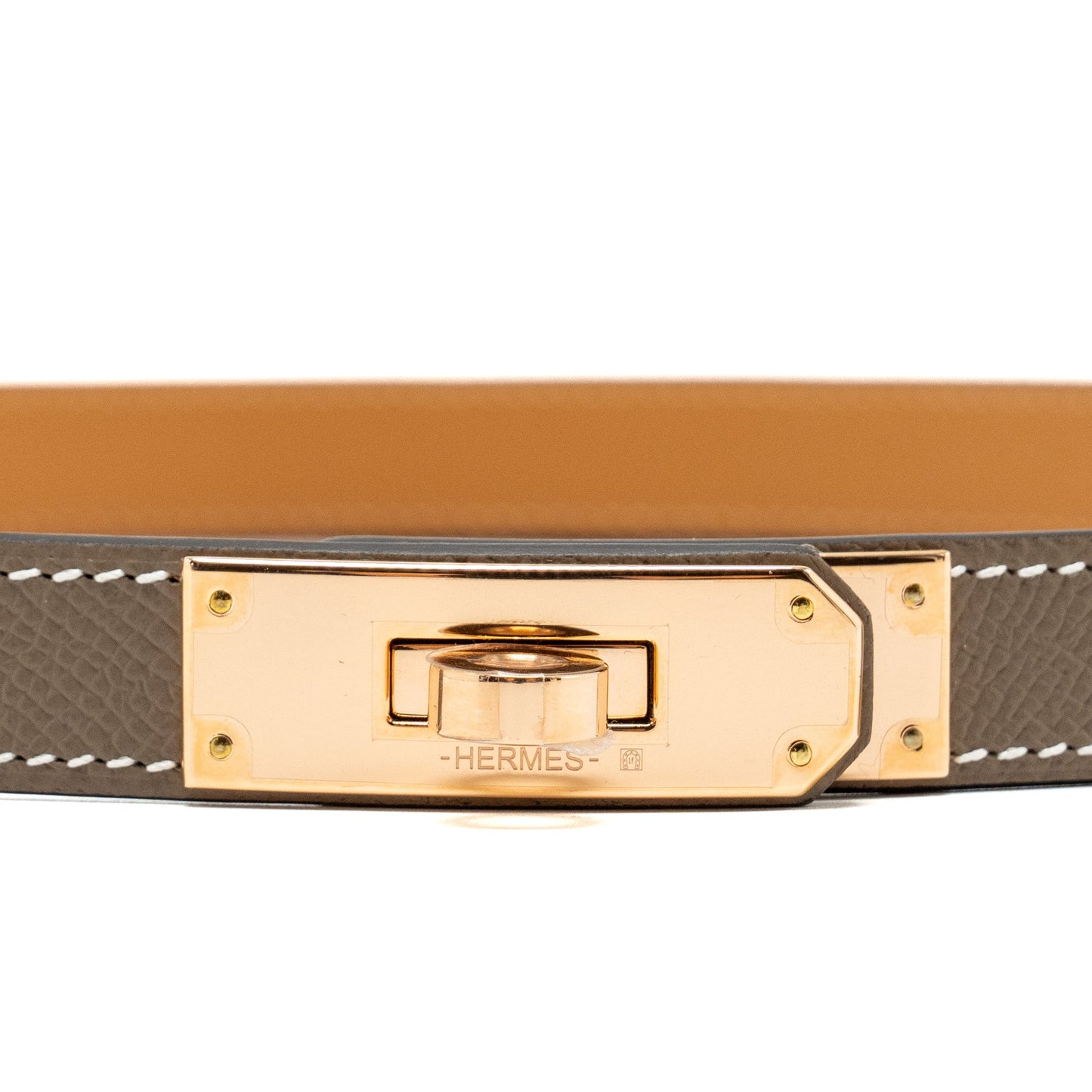 Hermes Kelly18 belt Epsom Etoupe RGHW Stamp B