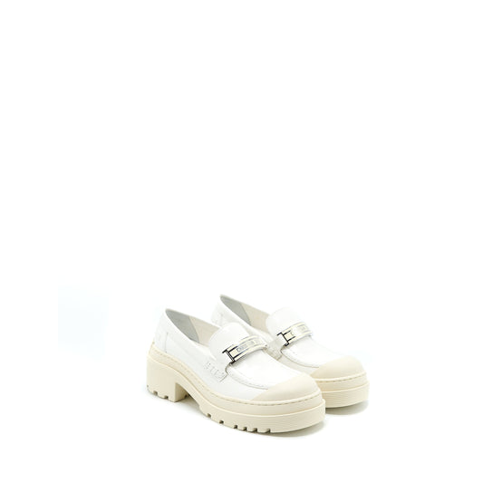 Christian Dior Size 36 Code Loafer Brushed Calfskin White