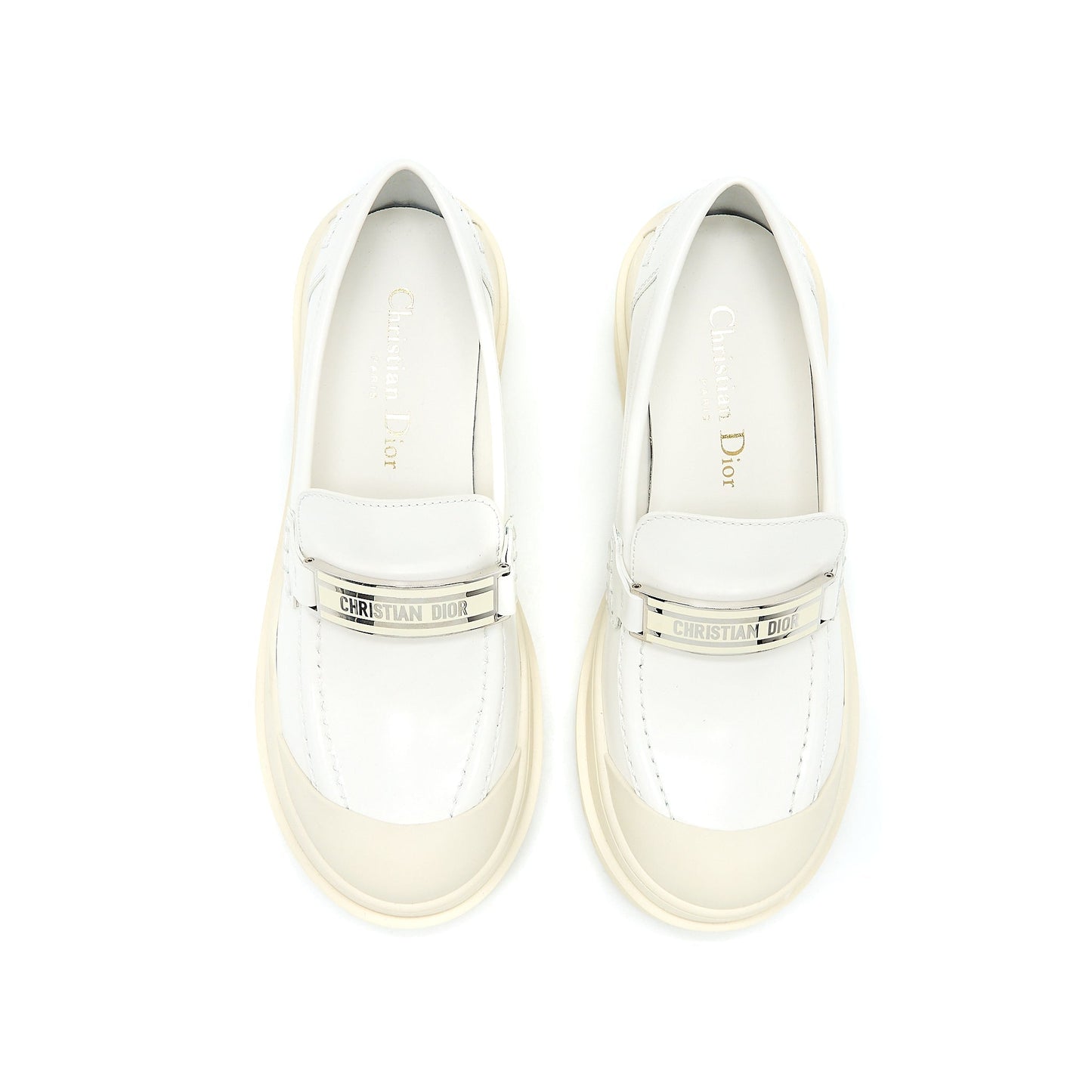 Christian Dior Size 36 Code Loafer Brushed Calfskin White