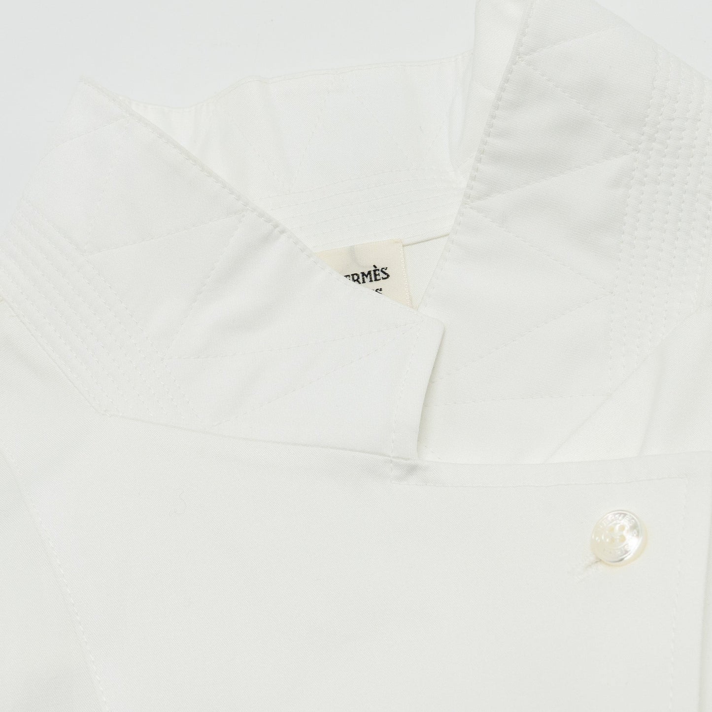 Hermes Size 32 Chemise A Liens Shirt Dress Cotton White