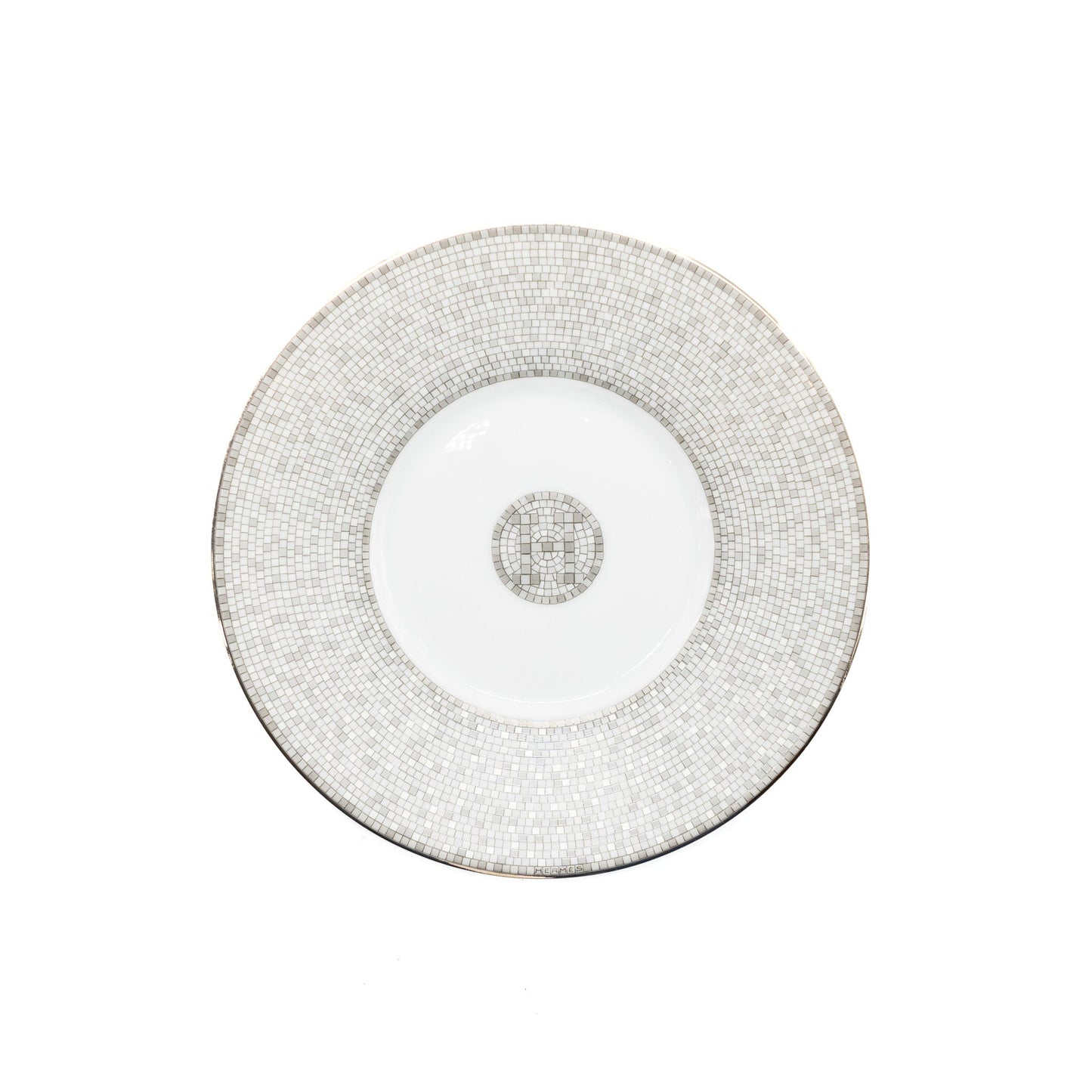HERMES MOSAIQUE AU 24 PLATINUM TEA CUP AND SAUCER