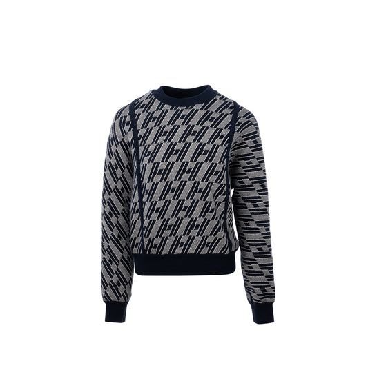 hermes size 34 reversible knitwear cashmere / cotton Navy