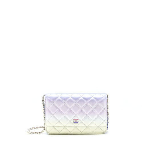 Chanel 21k Wallet On Chain Lambskin Iridescent Multicolour Hardware