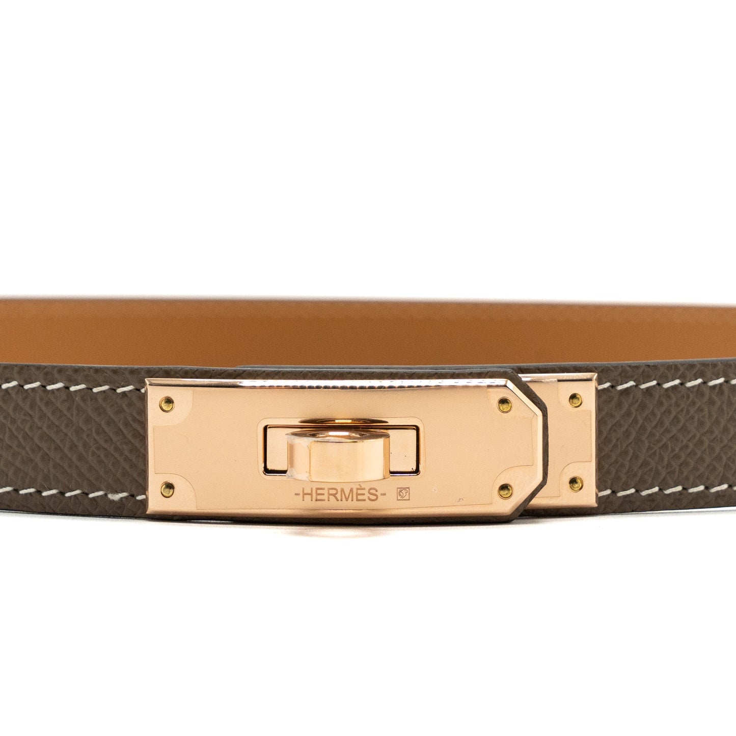 Hermes Kelly 18 Belt Epsom Etoupe RGHW Stamp B