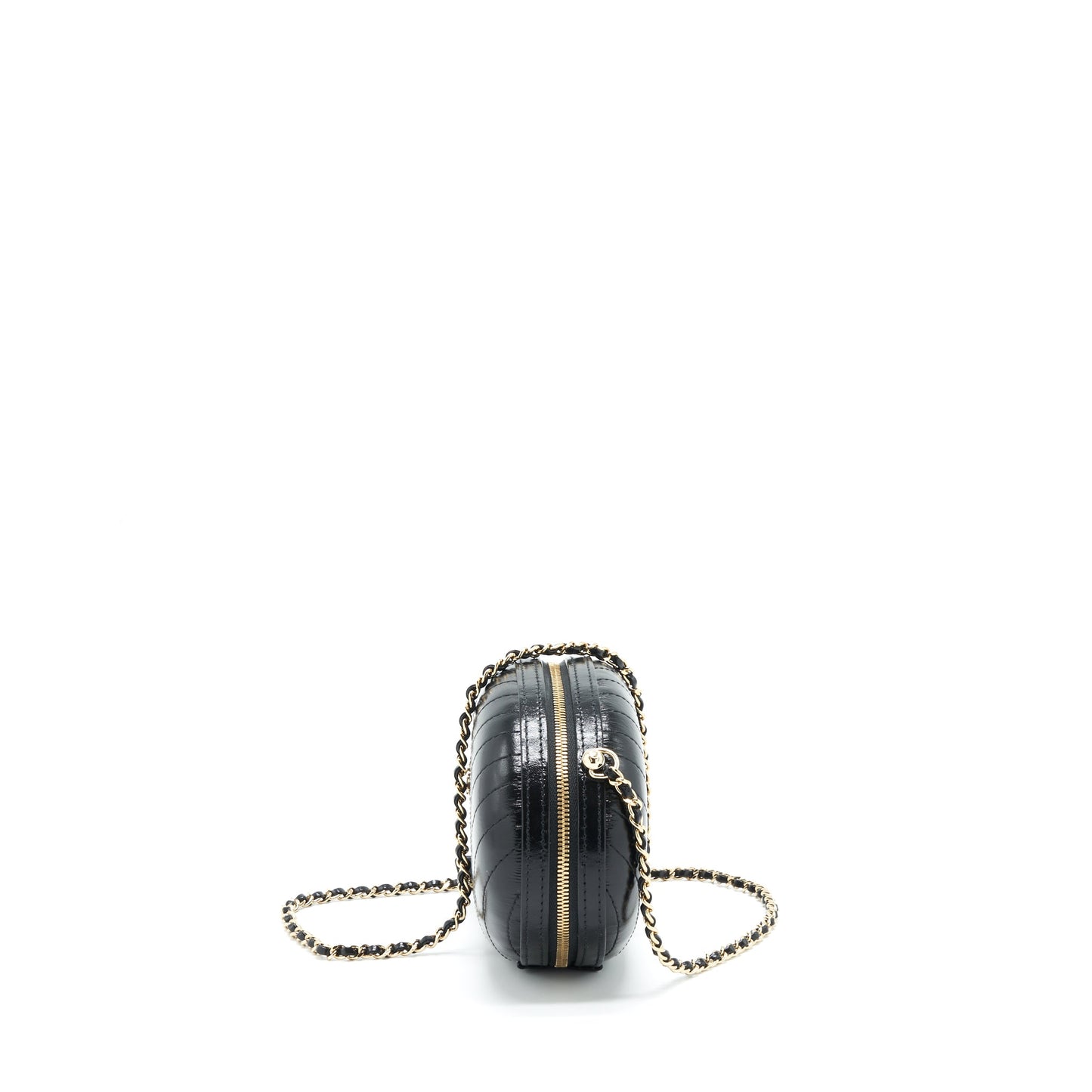 Chanel La Pausa Evening Bag Chevron Calfskin Black LGHW