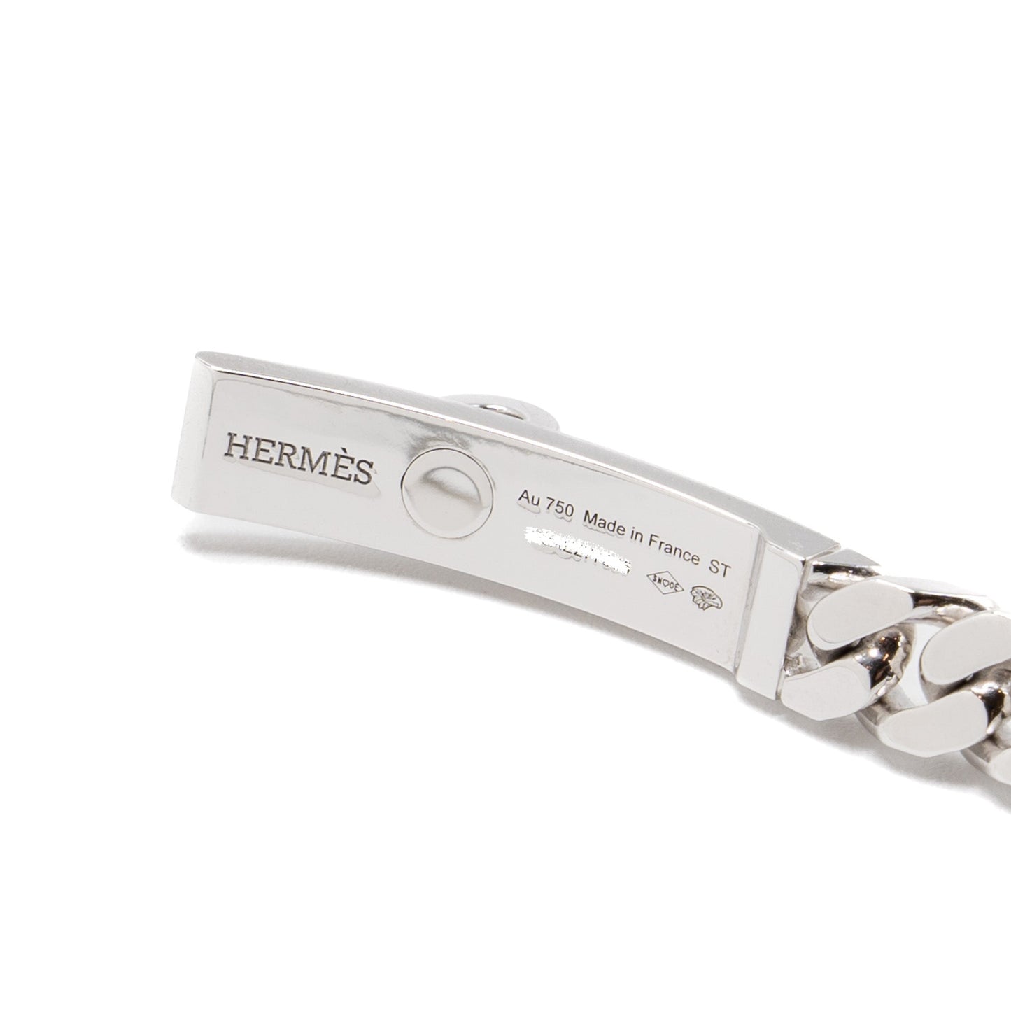 hermes size ST kelly Gourmette bracelet white gold diamonds