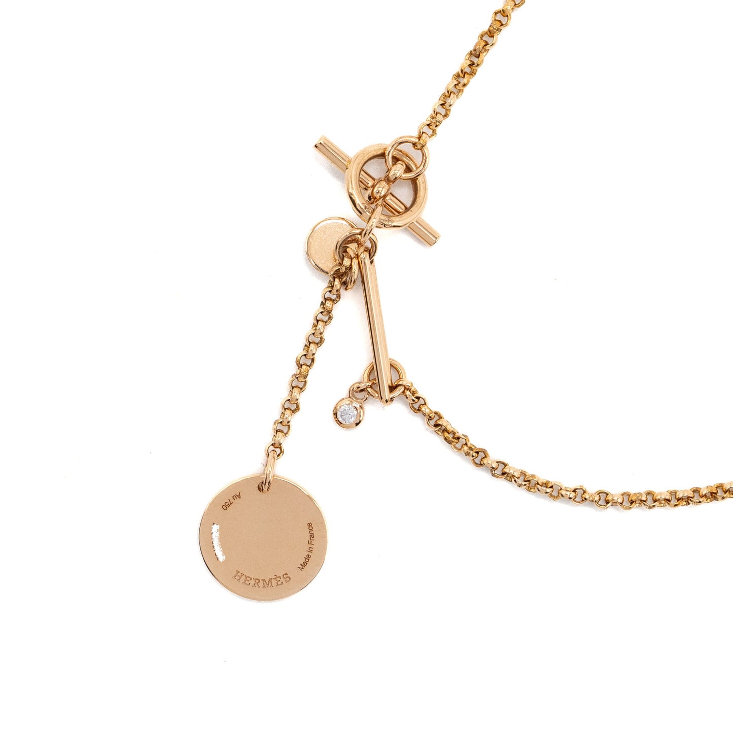Hermes Ex-Libris pendant small model, Rose gold
