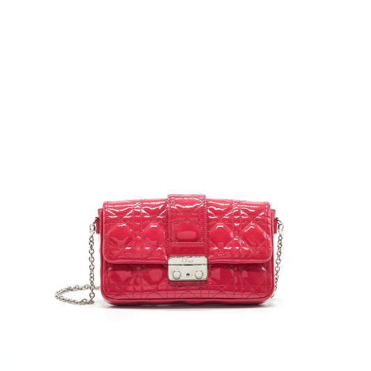 Christian Dior New Lock Pouch Bag Cannage Patent Leather