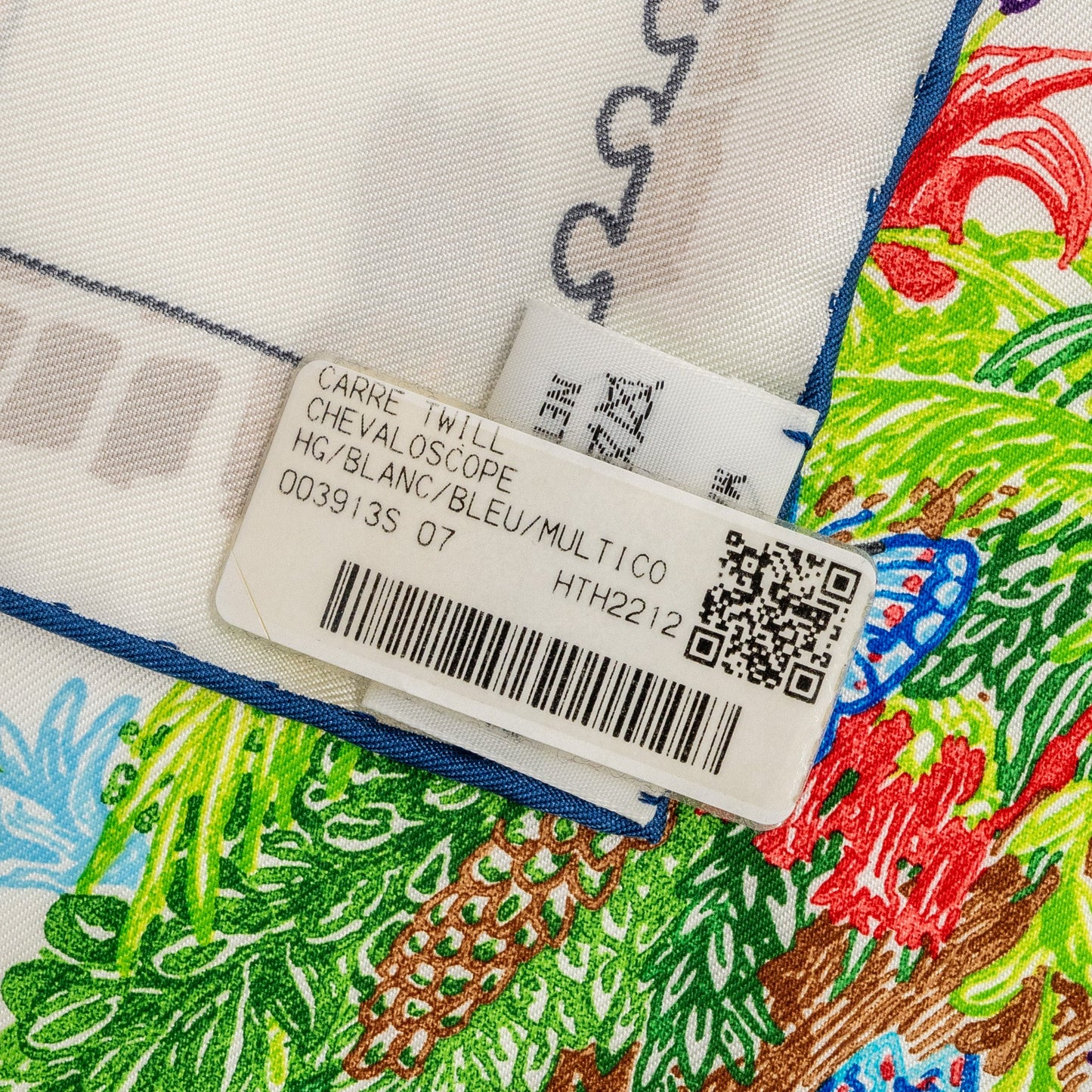 Hermes 90cm Silk Scarf Chevaloscope Blanc/Bleu/Multicolour
