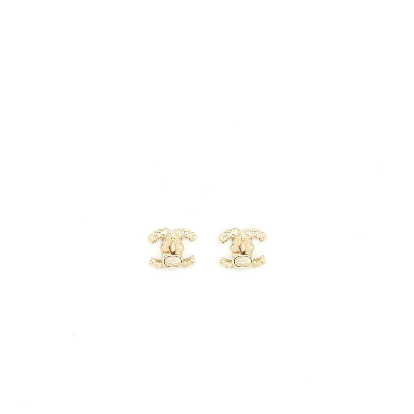 Chanel Mini CC Logo Earrings With Crystals LGHW