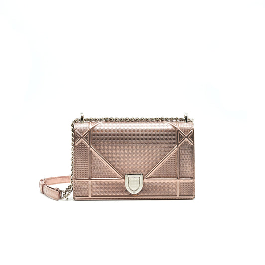 Christian Dior Diorama Medium Metallic Pink Gold