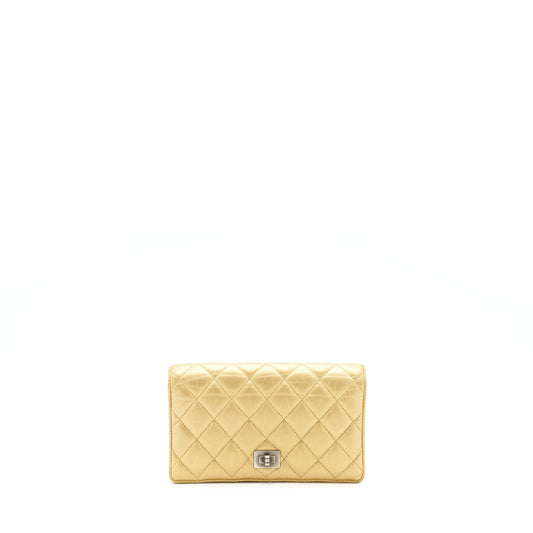 Chanel Quilted 2.55 Wallet Calfskin Gold Ruthenium Sliver Hardware
