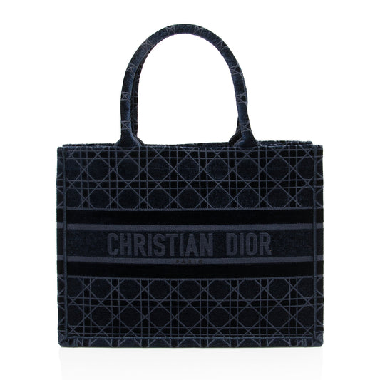 Dior Velvet Cannage Medium Book Tote (SHF-4XXPop)
