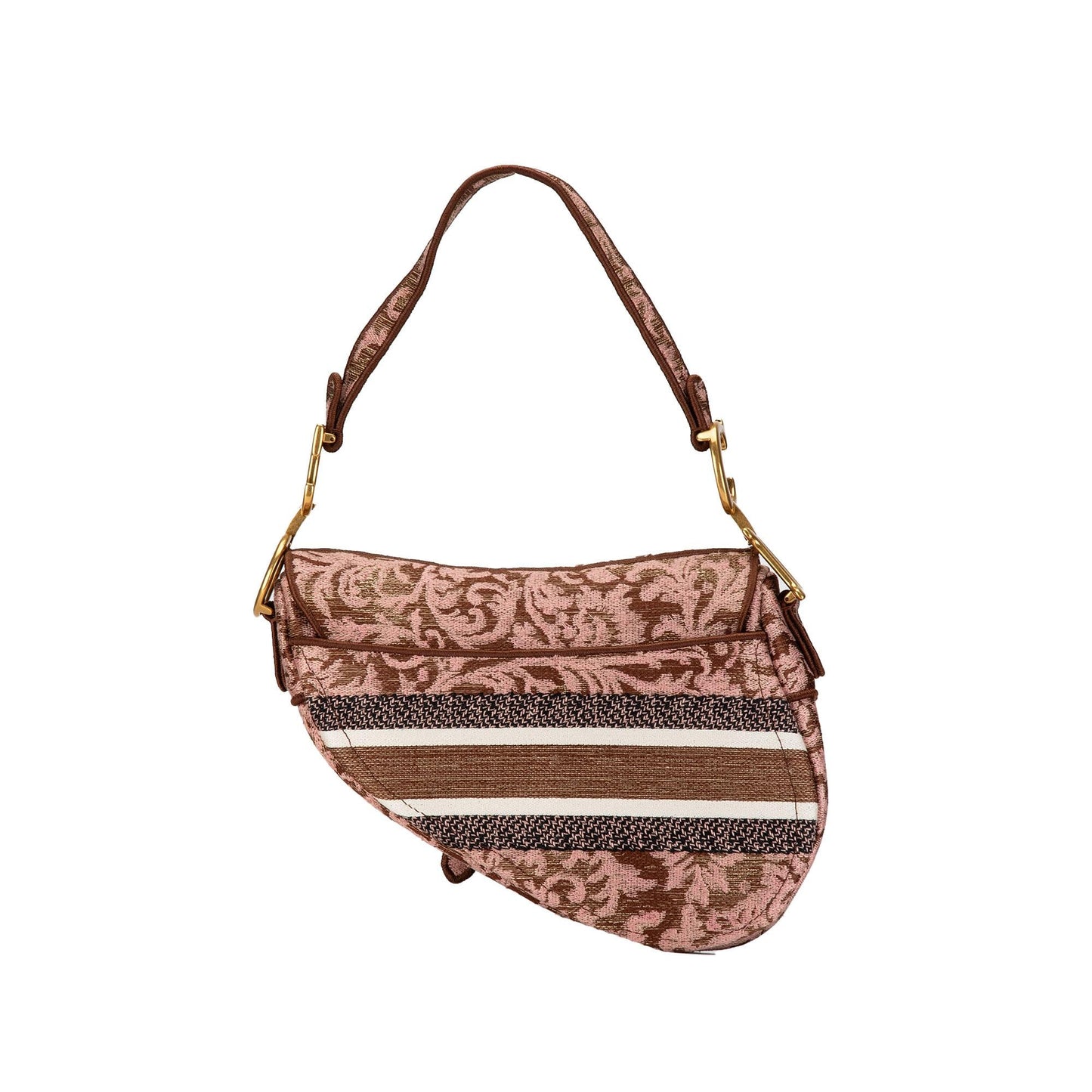 Dior Canvas Embroidered Brocart Saddle Bag (SHG-iyq68f)