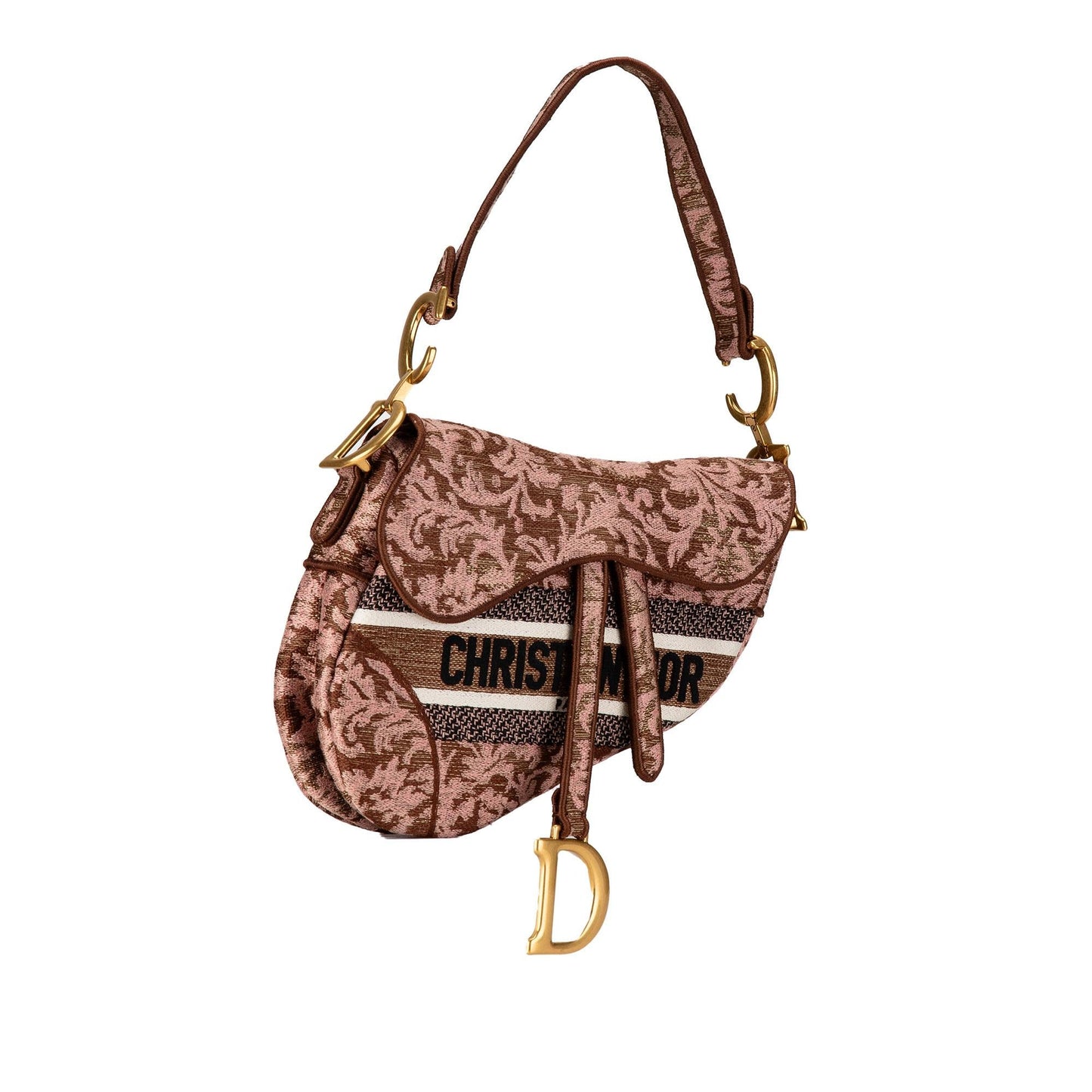 Dior Canvas Embroidered Brocart Saddle Bag (SHG-iyq68f)