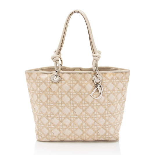 Dior Canvas Knot Cherie Shopping Tote (SHF-87QxeJ)