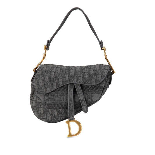 Dior Classic Oblique Embroidered Canvas Saddle Bag (SHG-4UByc7)
