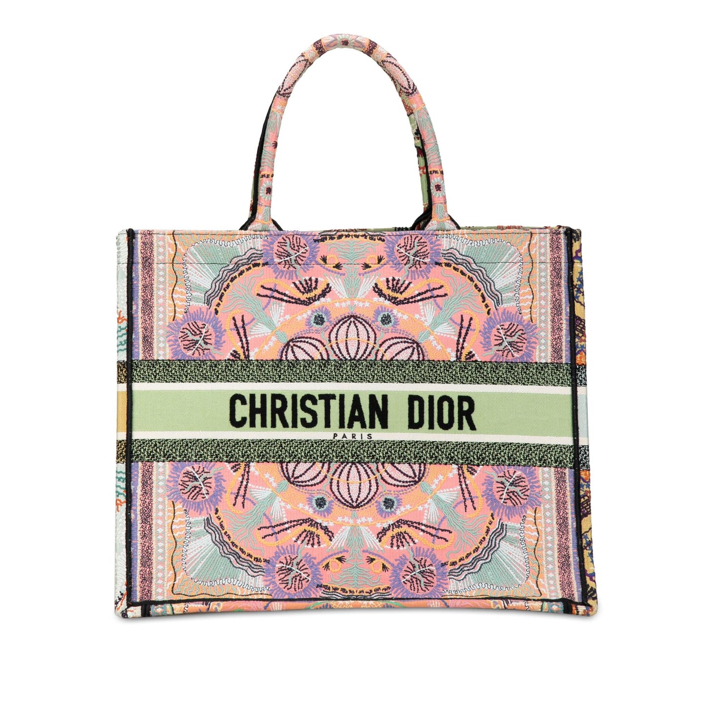 Dior Cruise Large Lights Embroidered Multicolor Canvas Book Tote (SHG-VjfxC8)