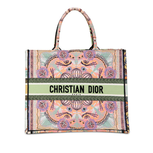 Dior Cruise Large Lights Embroidered Multicolor Canvas Book Tote (SHG-VjfxC8)