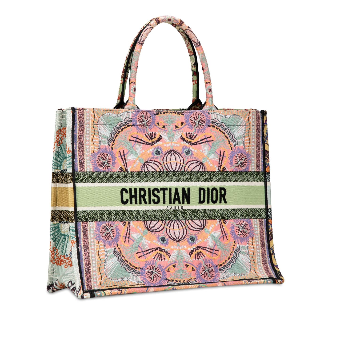 Dior Cruise Large Lights Embroidered Multicolor Canvas Book Tote (SHG-VjfxC8)