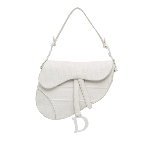 Dior Embossed Leather Oblique Saddle Bag (SHG-hIXCgH)