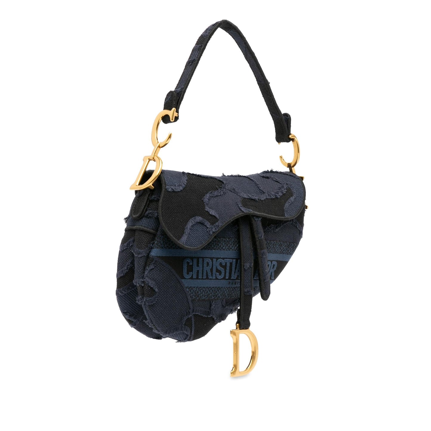 Dior Embroidered Canvas Camouflage Saddle (SHG-P0uctF)