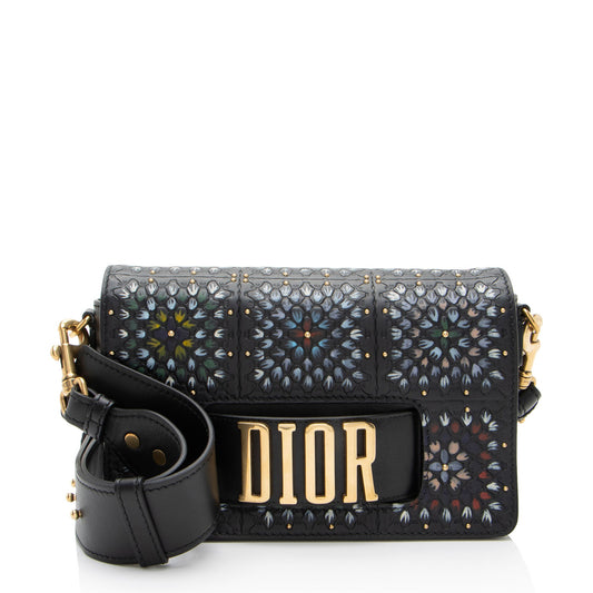 Dior Grained Calfskin Studded Floral Dio(r)evolution Flap Bag (SHF-yW1Jb4)