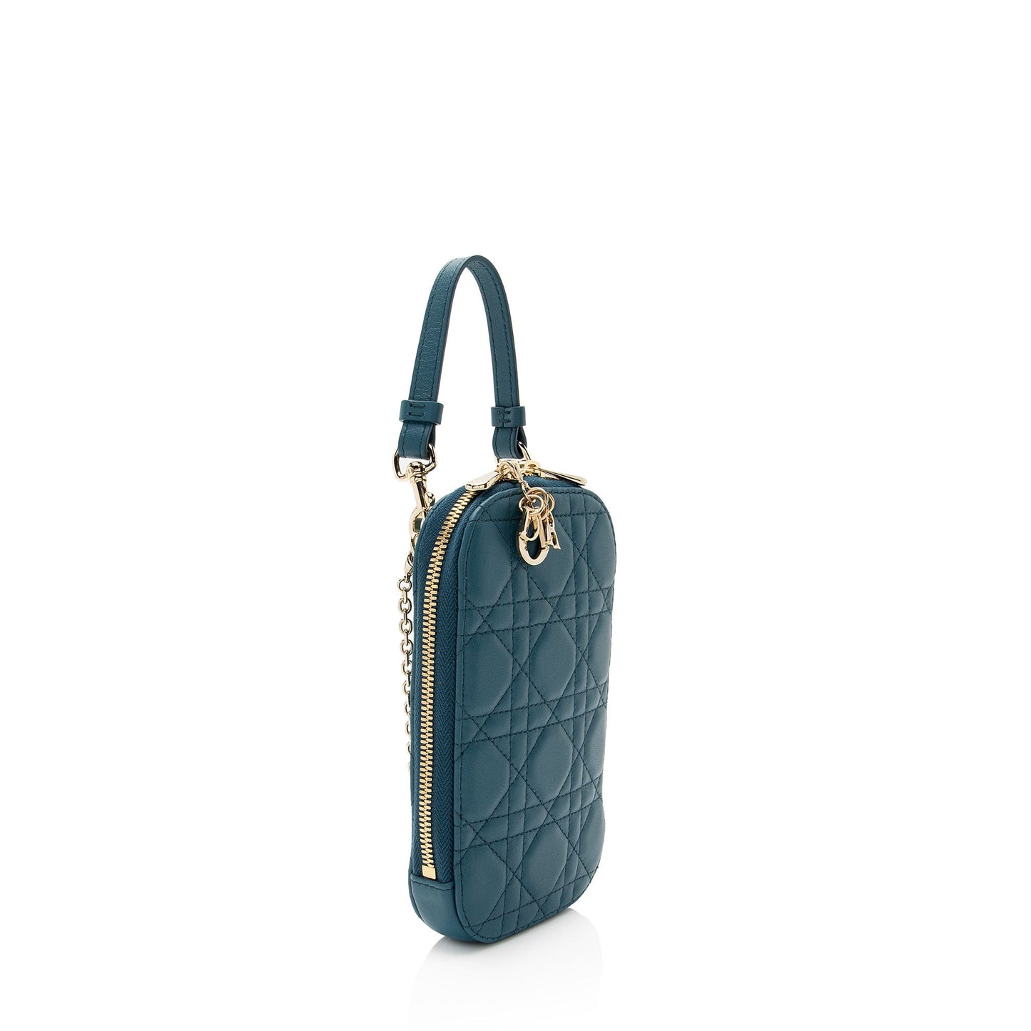 Dior Lambskin Cannage Lady Dior Phone Holder (SHF-5NZo4L)