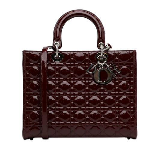Dior Large Cannage Patent Lady Dior (SHG-P4TbsK)