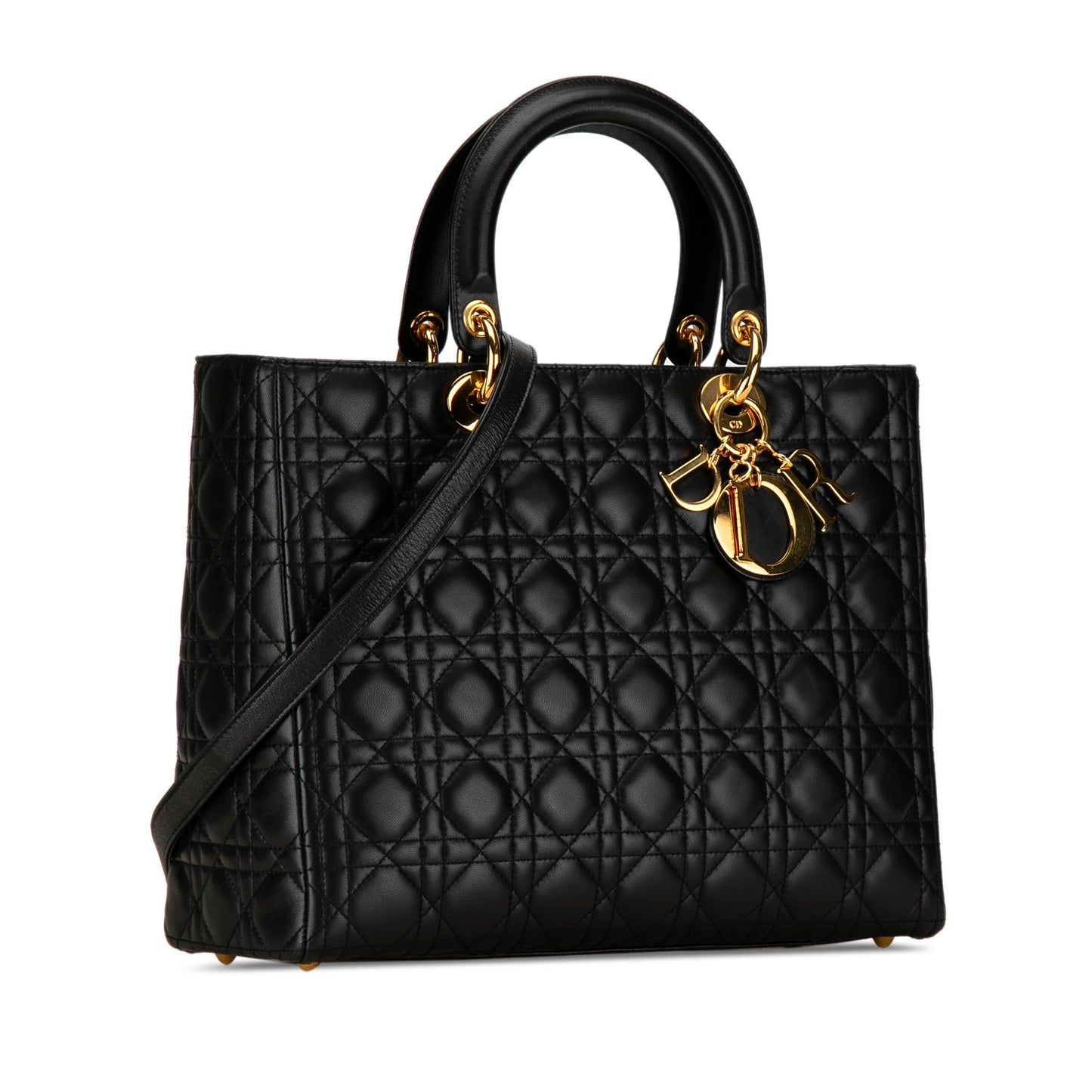 Dior Large Lambskin Cannage Lady Dior (SHG-12hNSl)