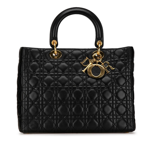 Dior Large Lambskin Cannage Lady Dior (SHG-3twUhI)