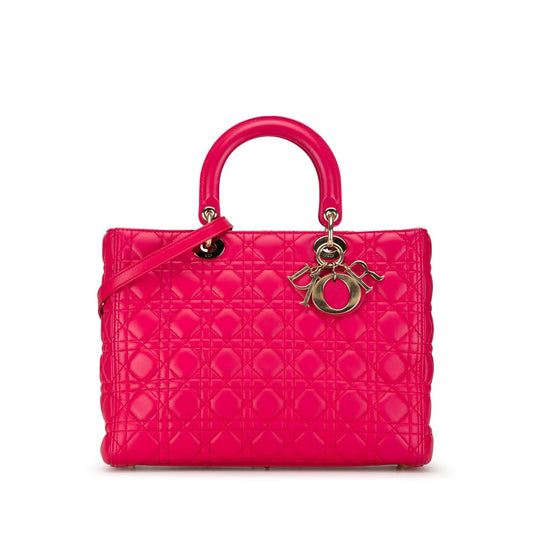Dior Large Lambskin Cannage Lady Dior (SHG-7kJLTT)