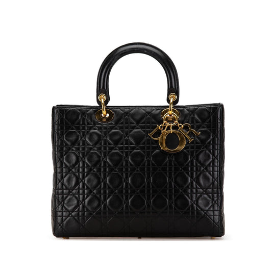 Dior Large Lambskin Cannage Lady Dior (SHG-04vEqj)