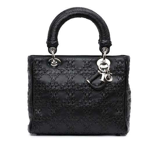 Dior Medium Calfskin Cannage Whipstitch Lady Dior (SHG-kCuMd8)