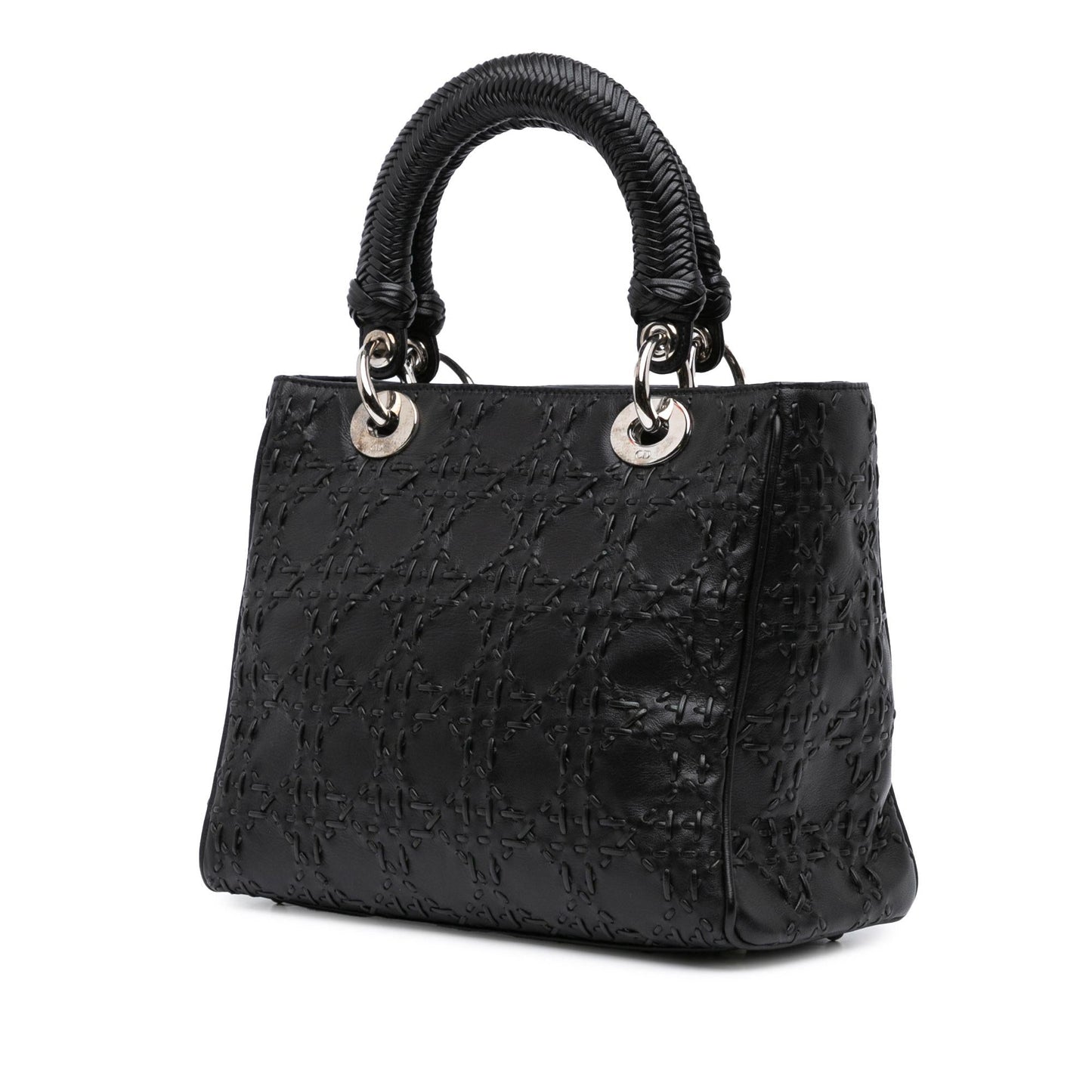 Dior Medium Calfskin Cannage Whipstitch Lady Dior (SHG-kCuMd8)