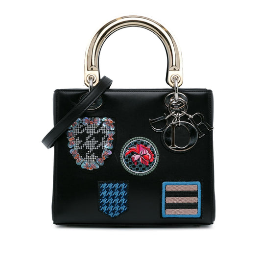 Dior Medium Calfskin Patch Embellished Lady Dior (SHG-ToARgO)