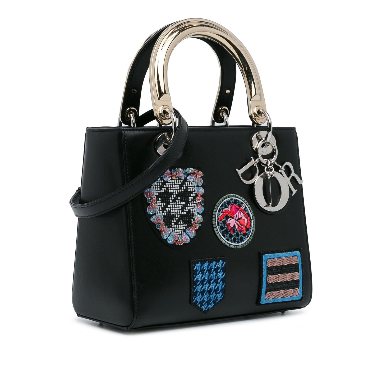Dior Medium Calfskin Patch Embellished Lady Dior (SHG-ToARgO)